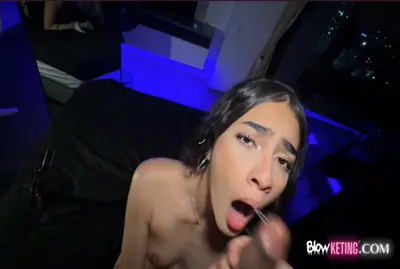 18yo Curly-Haired Latina Gives Insane Deepthroat and Gets Fucked to Orgasm